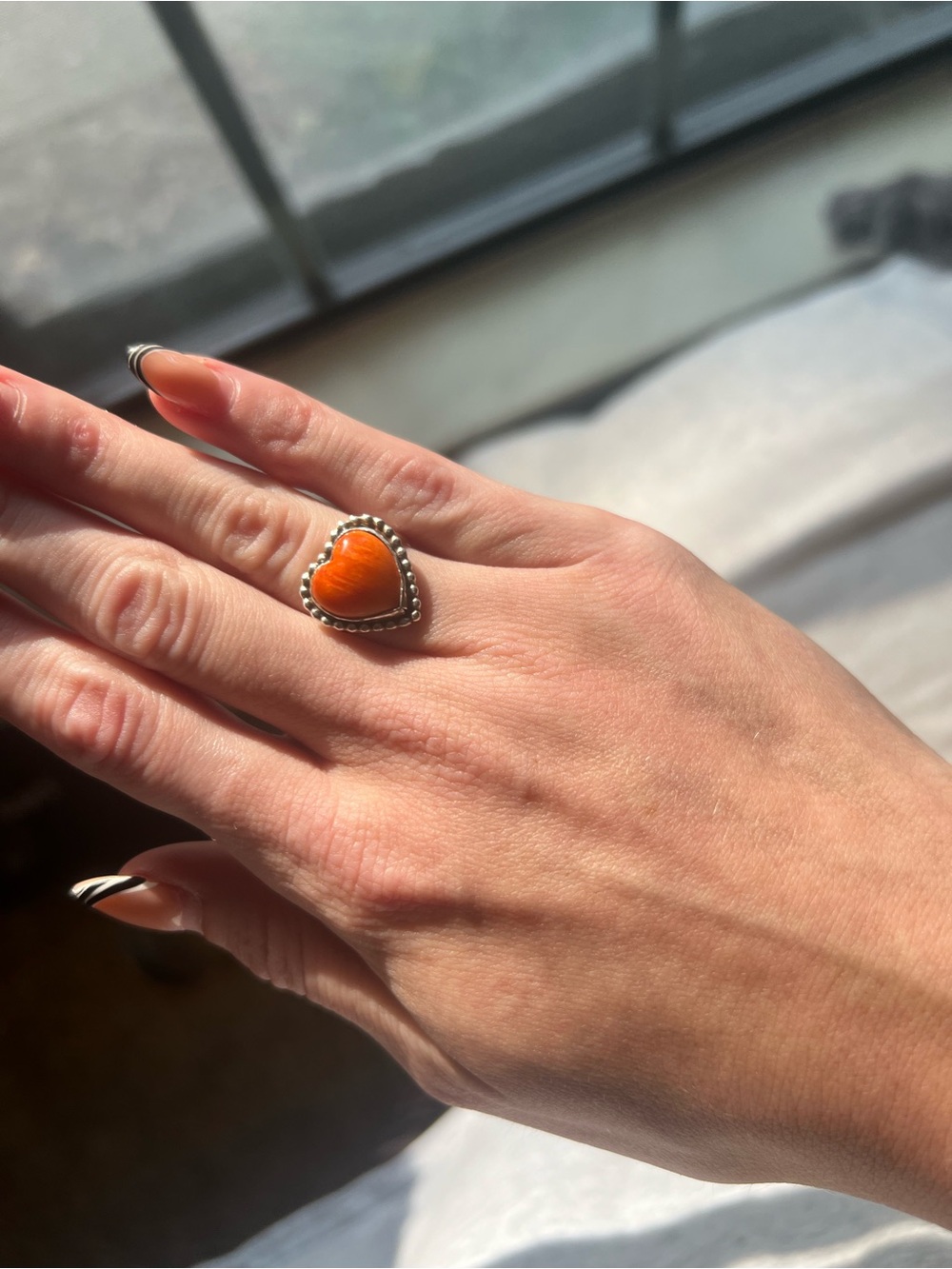 spiny and sterling silver ring size 5